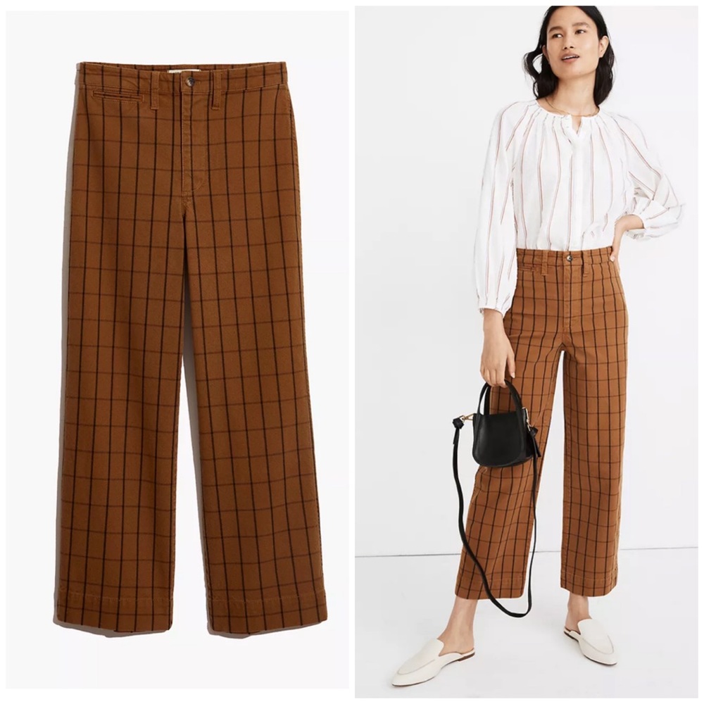 New Madewell slim Emmett plaid crop pants